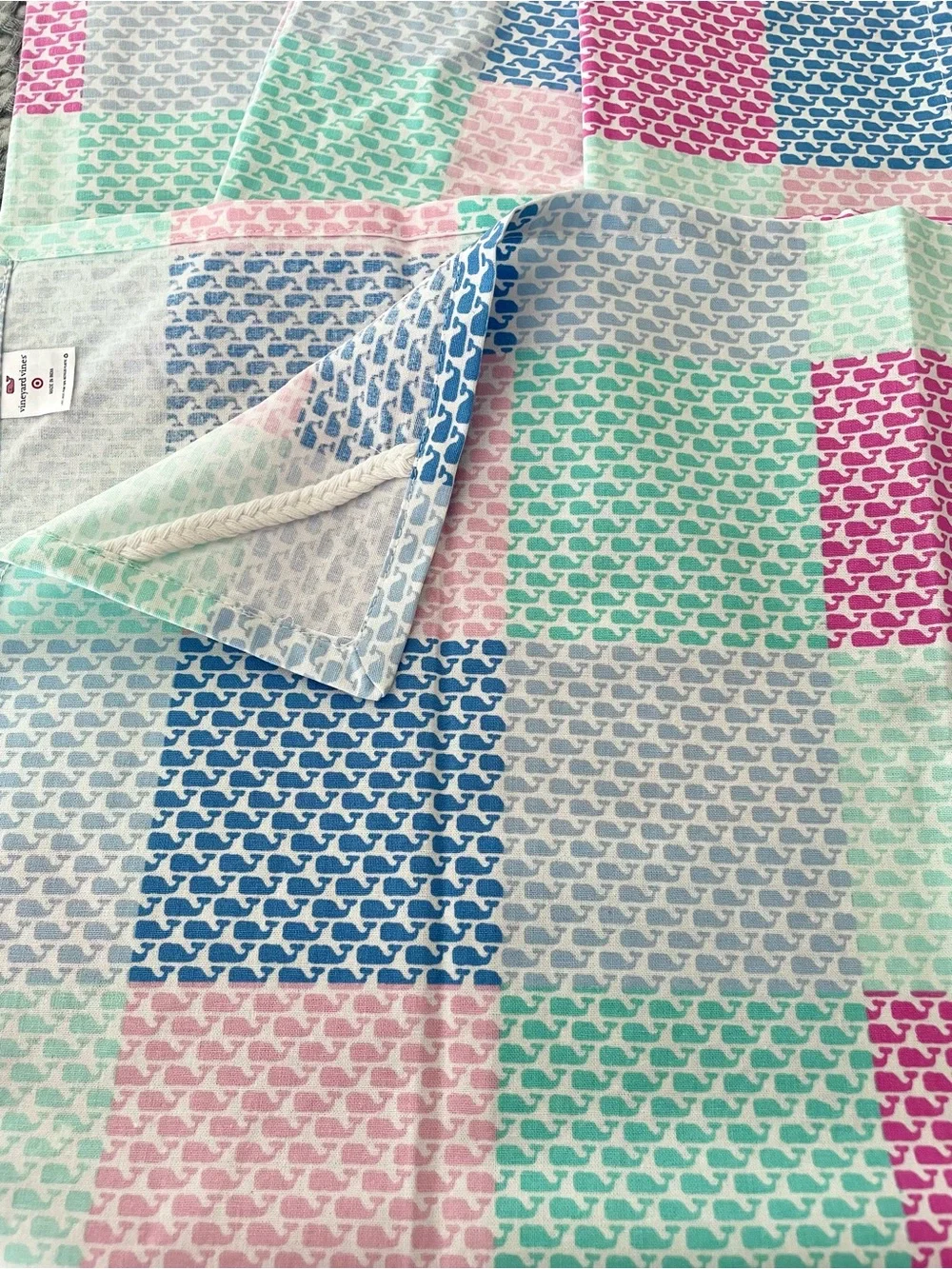 Vineyard Vines For Target NWOT 2 Kitchen Dish Tea Towels Whale Patchwork Island